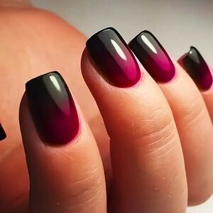 New - 24pcs Mixed Purple Reusable Press On Square Nails Short Length